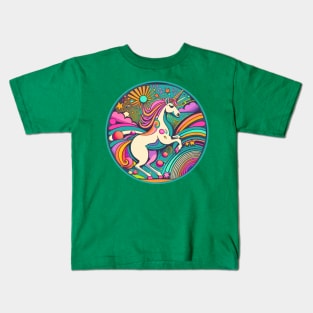 UNICORN POP ART COLORFUL FANTASY Kids T-Shirt